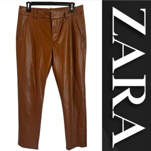 Zara Women’s Tan/ Camel Brown Leather Pants